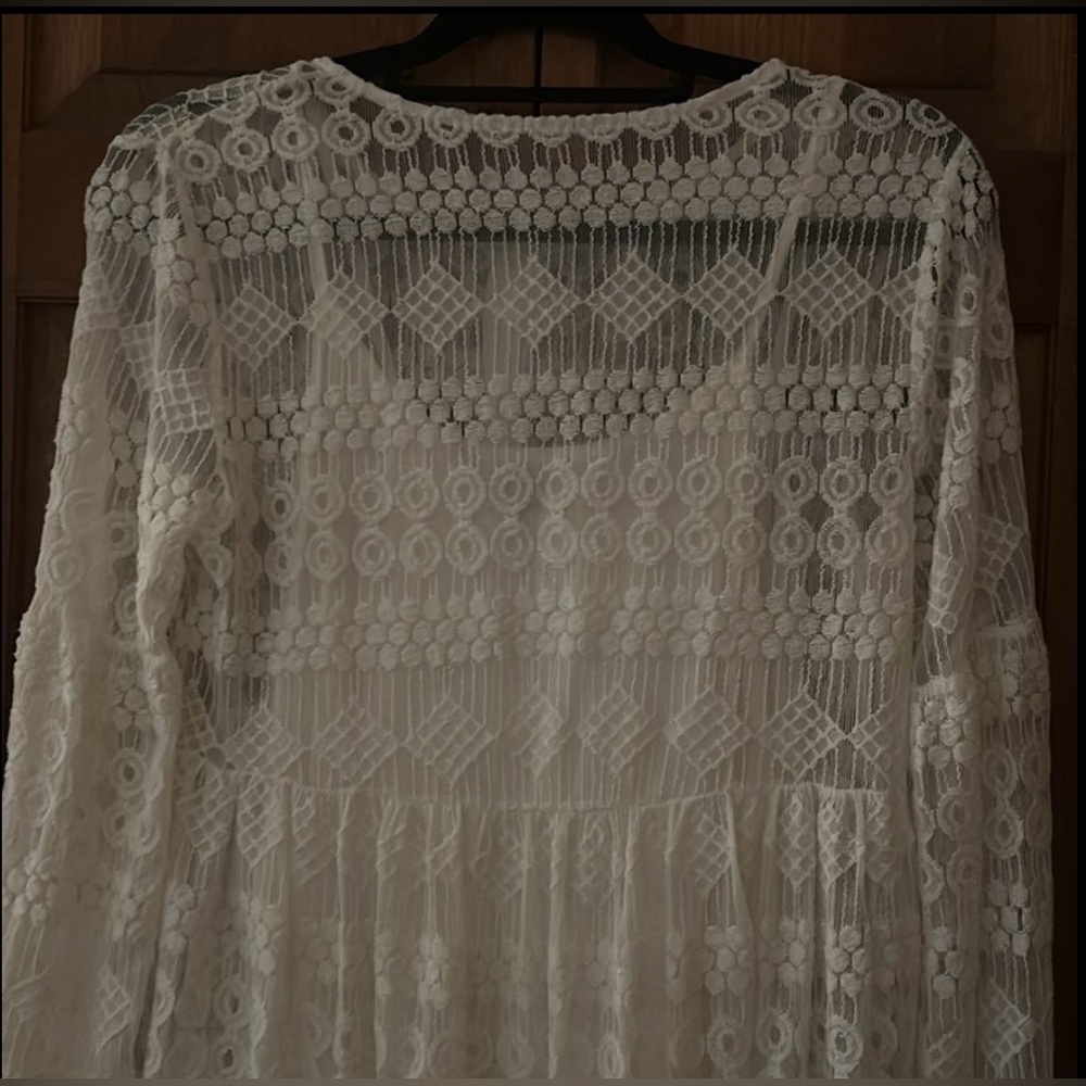 Romeo & Juliet Couture White/Ivory Women’s Boho Bohemian Lacy Flowy Sz S Dress - Picture 12 of 13